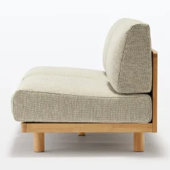 Canapé en polyester tissé sans accoudoirs ‐ 3 places, Beige