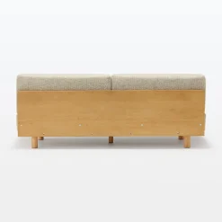 Canapé en polyester tissé sans accoudoirs ‐ 3 places, Beige