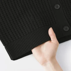 Cardigan à col en tricot de coton mélangé pour femme