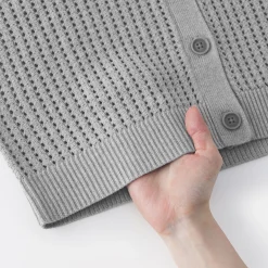 Cardigan à col en tricot de coton mélangé pour femme