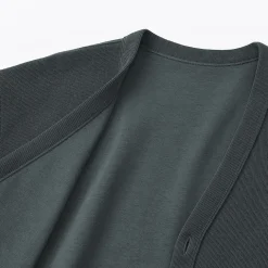 Cardigan à col en V à double tricot pour homme