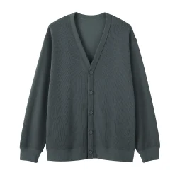 Cardigan à col en V à double tricot pour homme