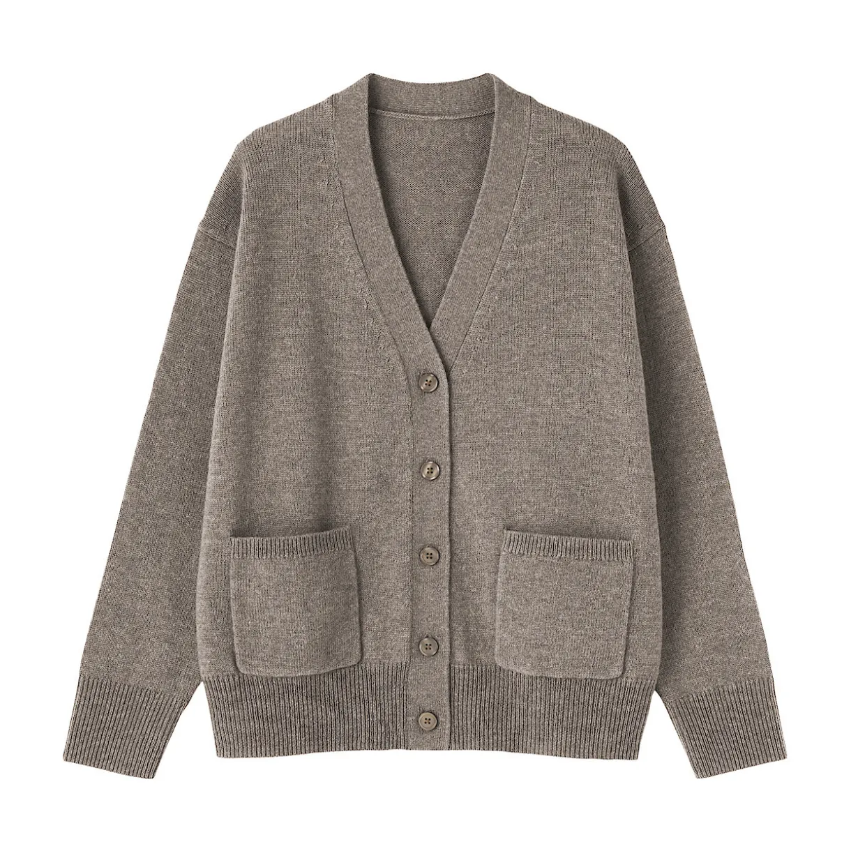 Cardigan avec col en V en maille moyenne pour femme