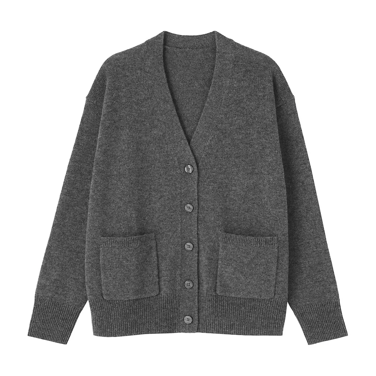 Cardigan avec col en V en maille moyenne pour femme