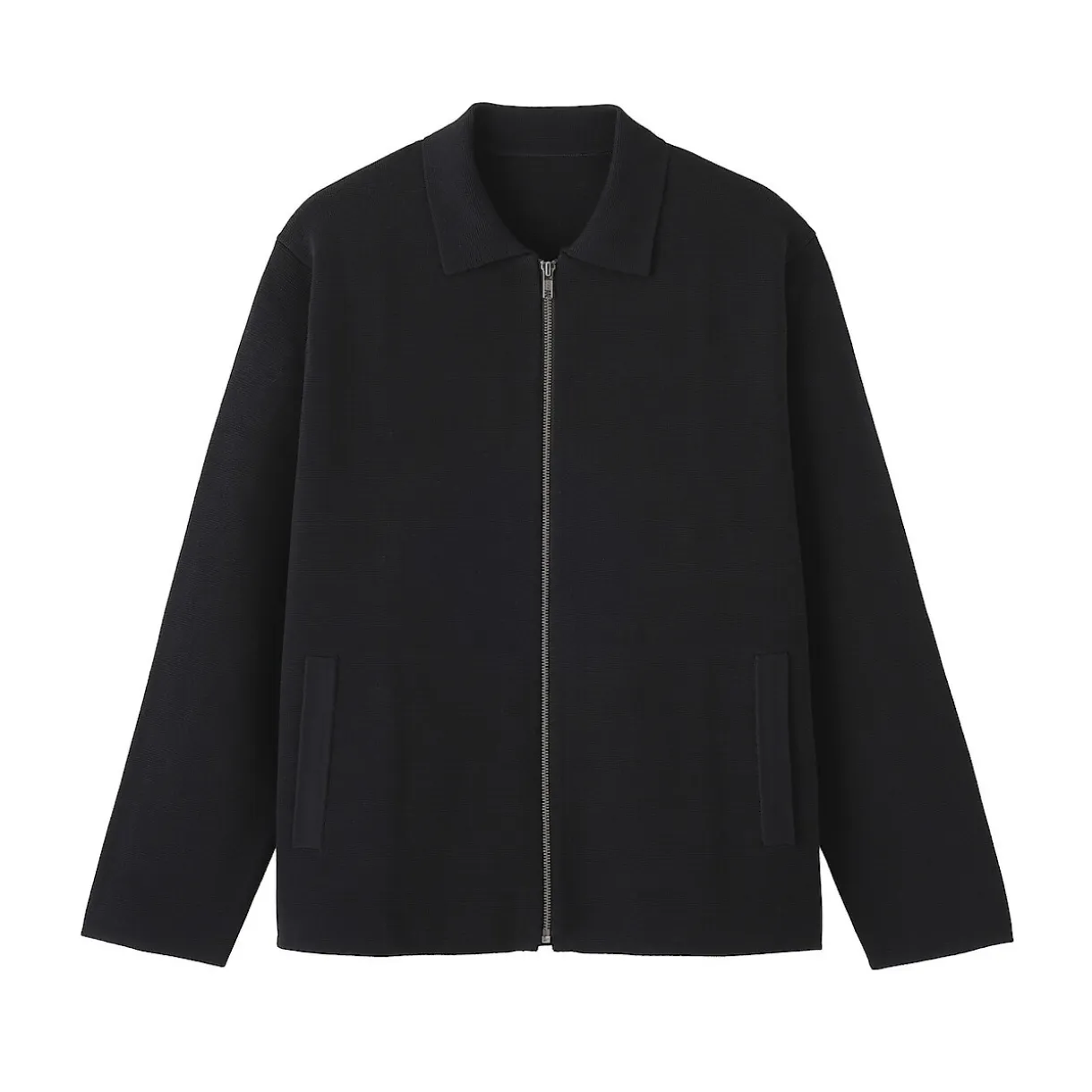 Cardigan zippé à col en maille côtelée Milano de coton pour homme