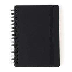 Carnet double spirale A6 en papier de grande qualité avec attache élastique