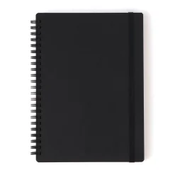 Carnet double spirale en papier de grande qualité avec attache élastique