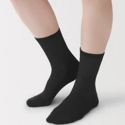 Chaussettes avec bord confortable et rayures pour femme