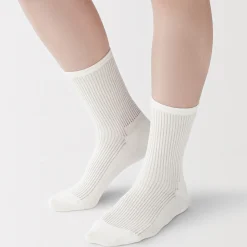 Chaussettes avec bord confortable et rayures pour femme