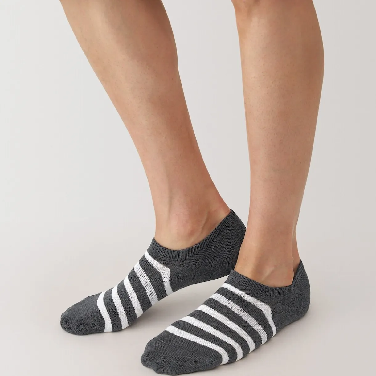 Chaussettes basses à angle droit pour homme ‐ Rayé.