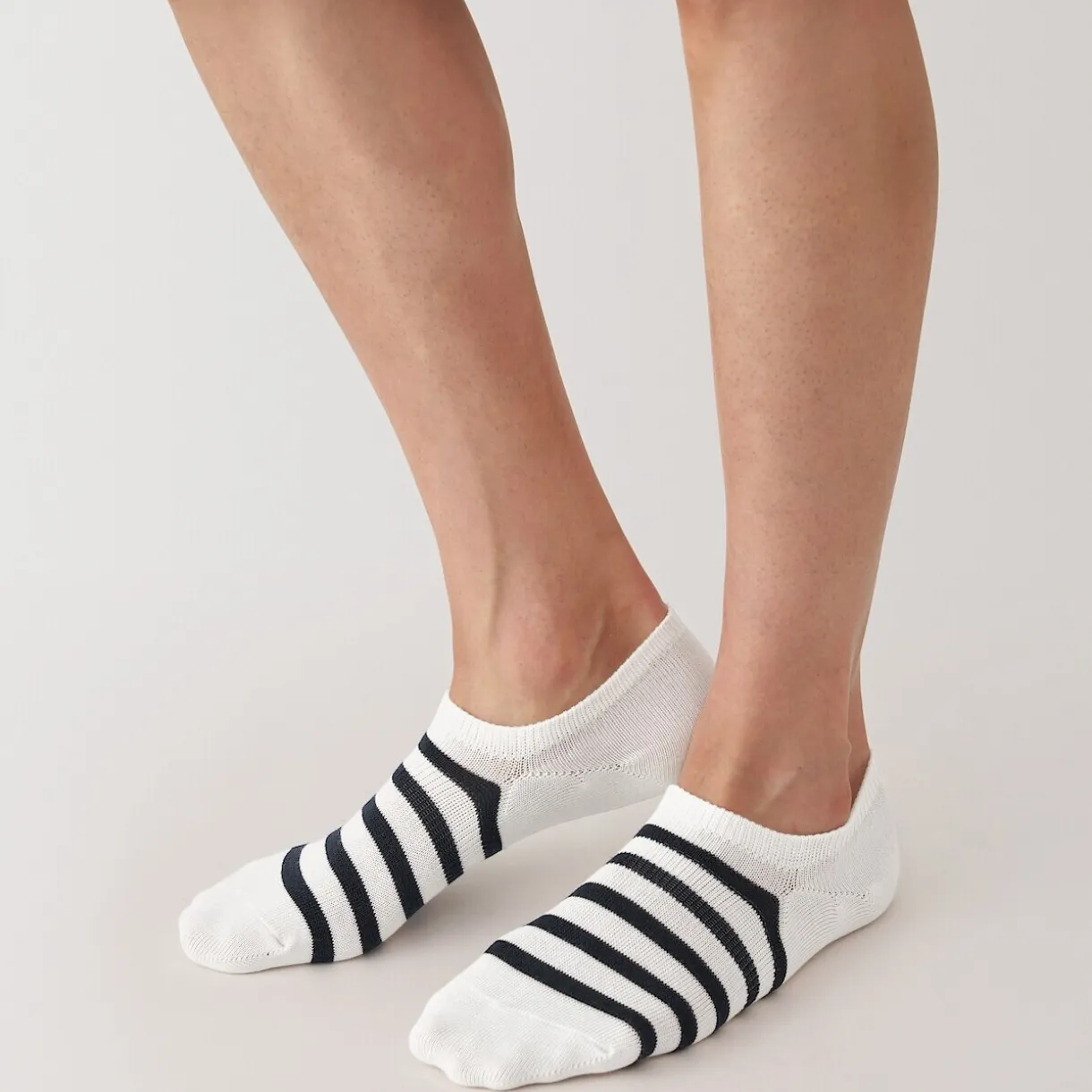 Chaussettes basses à angle droit pour homme ‐ Rayé.