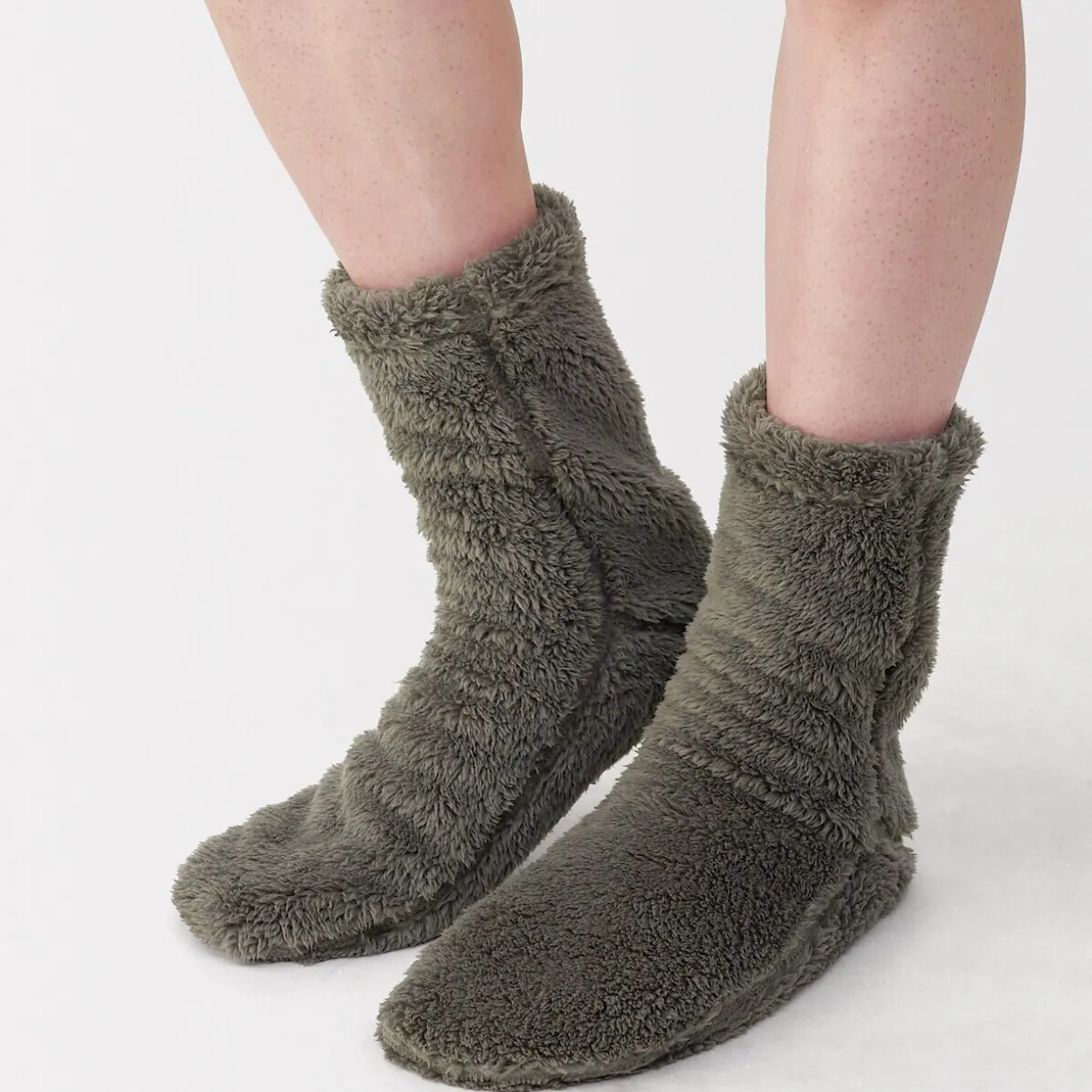 Chaussettes d'intérieur en polyester recyclé et molleton Boa pour homme