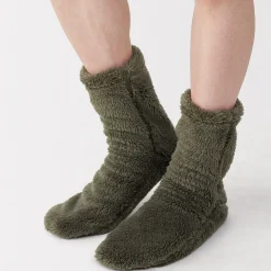 Chaussettes d'intérieur en polyester recyclé et molleton Boa pour homme