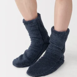 Chaussettes d'intérieur en polyester recyclé et molleton Boa pour homme