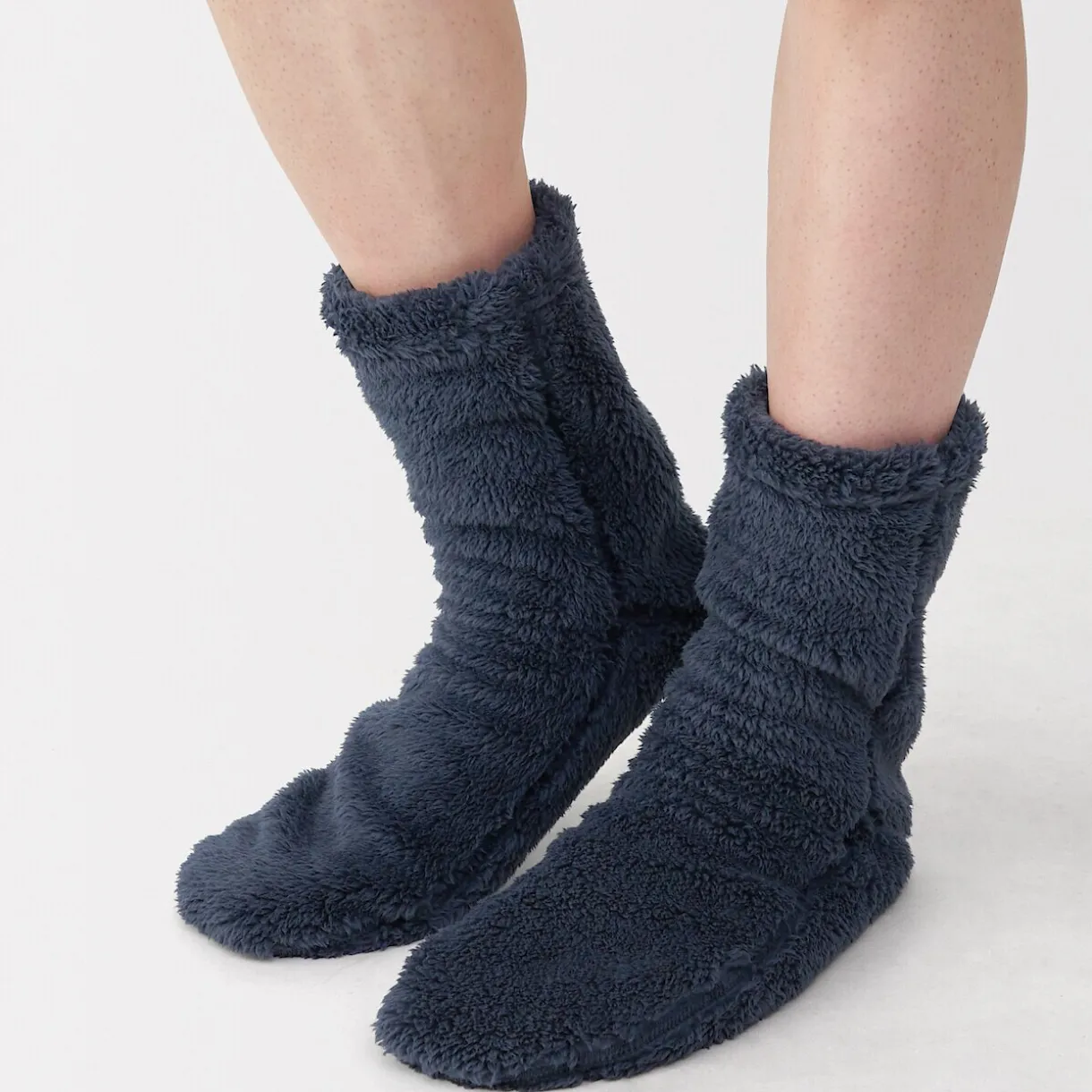 Chaussettes d'intérieur en polyester recyclé et molleton Boa pour homme