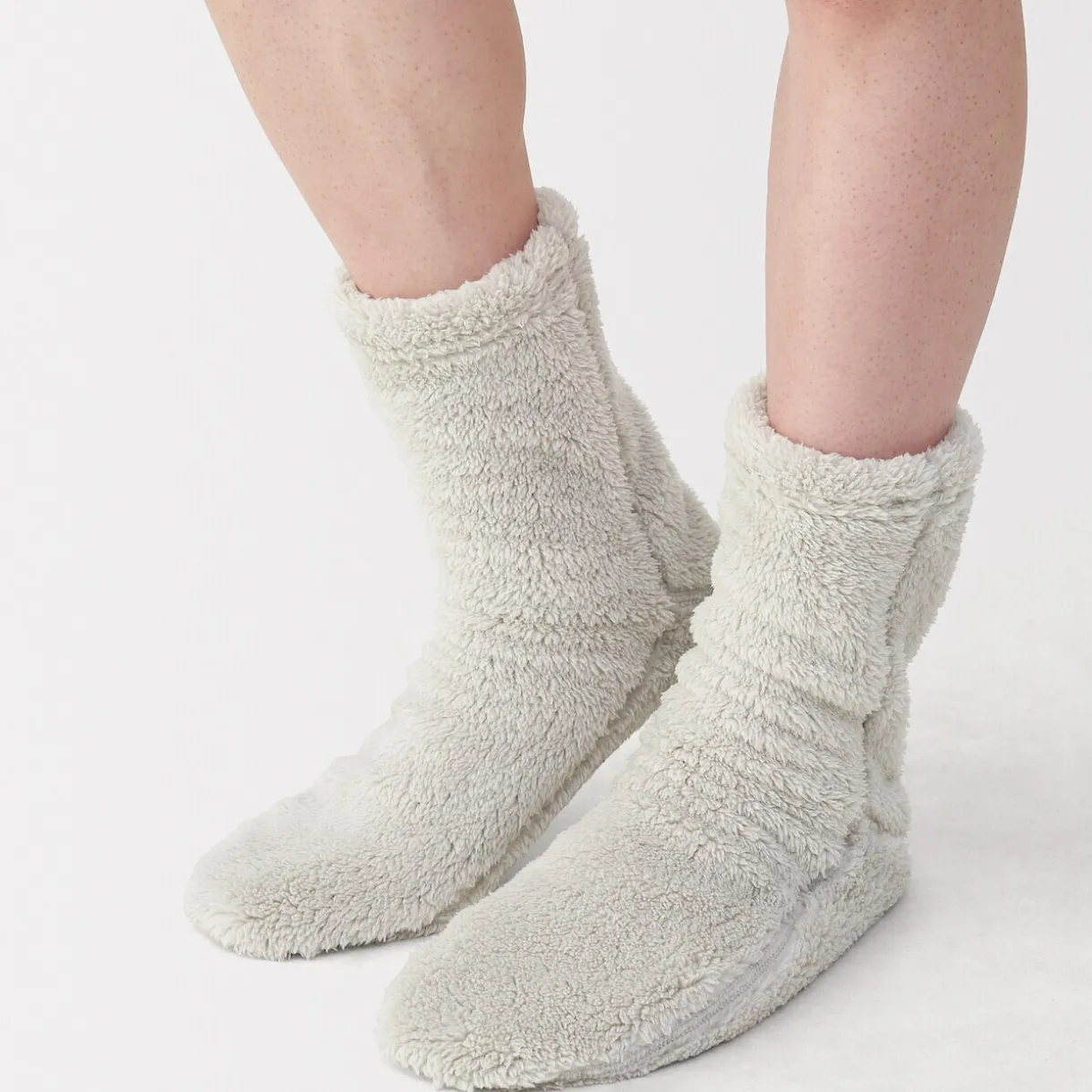 Chaussettes d'intérieur en polyester recyclé et molleton Boa pour homme