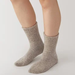 Chaussettes d'intérieur en laine mélangée pour femme