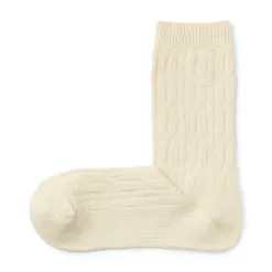 Chaussettes en maille torsadée à angle droit