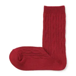 Chaussettes en maille torsadée à angle droit