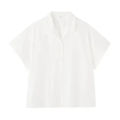 Chemise à manches courtes en popeline de coton biologique pour femme