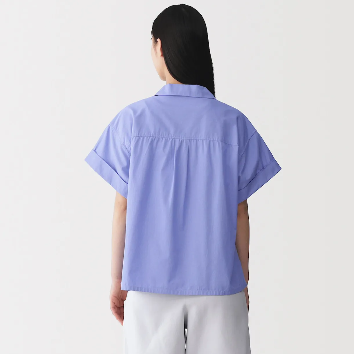 Chemise à manches courtes en popeline de coton biologique pour femme
