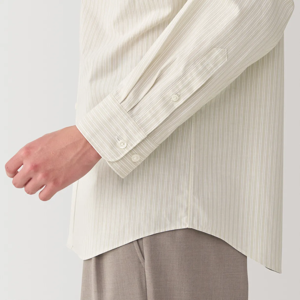 Chemise à manches longues en coton lavé homme