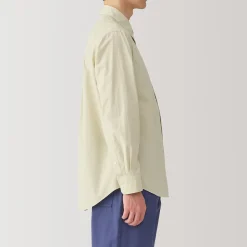 Chemise à manches longues en coton lavé homme