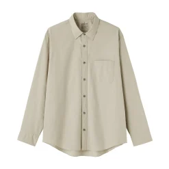 Chemise à manches longues en coton lavé homme