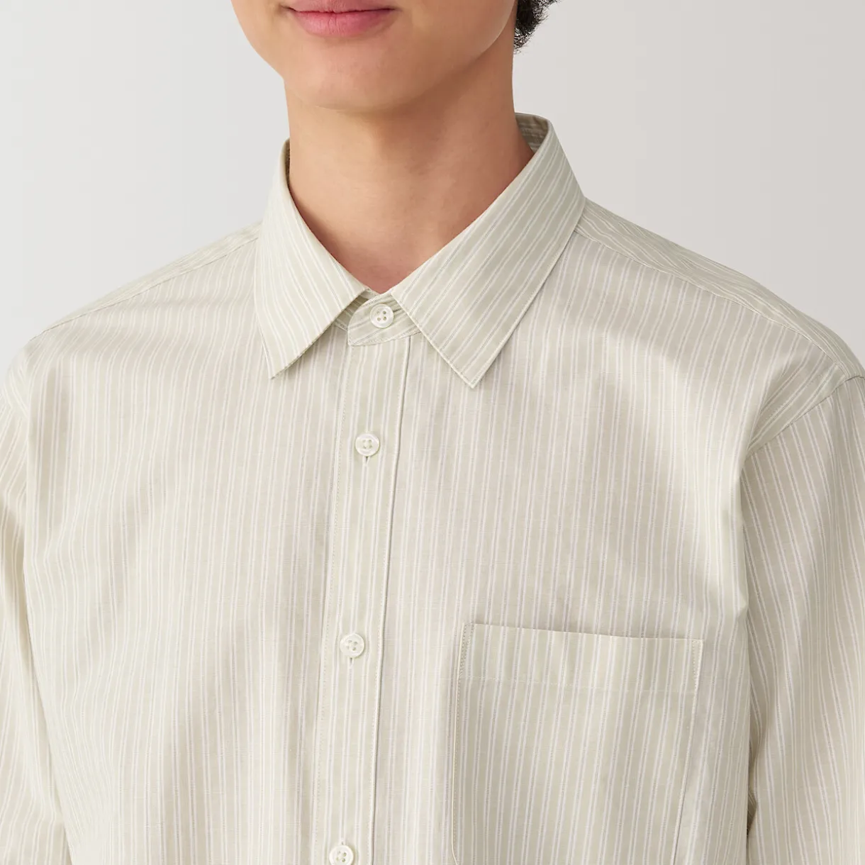 Chemise à manches longues en coton lavé homme
