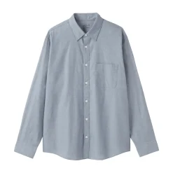 Chemise à manches longues en coton lavé homme
