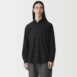 Chemise à manches longues en coton lavé homme