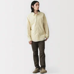 Chemise à manches longues en coton lavé homme