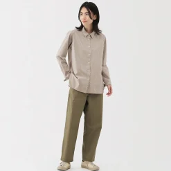 Chemise en coton délavé à mailles larges pour femme