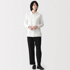 Chemise en coton délavé à mailles larges pour femme