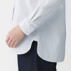 Chemise en coton délavé à mailles larges pour femme