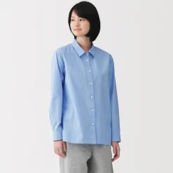 Chemise en coton délavé à mailles larges pour femme