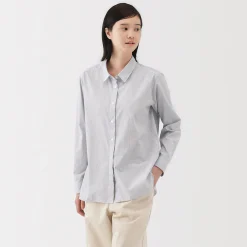 Chemise en coton délavé à mailles larges pour femme