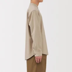 Chemise en coton Oxford lavé col officier pour homme