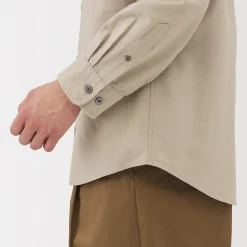 Chemise en coton Oxford lavé col officier pour homme