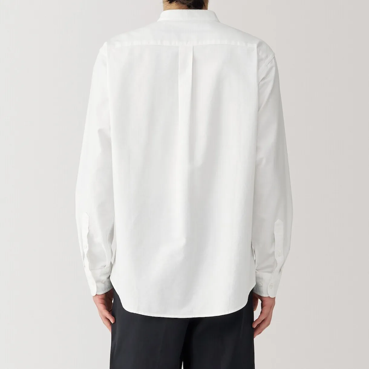 Chemise en coton Oxford lavé col officier pour homme