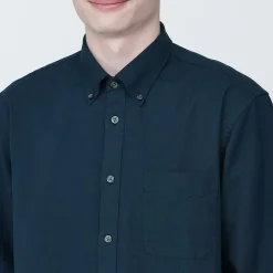 Chemise en coton Oxford lavé col boutonné homme