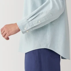 Chemise en coton Oxford lavé col officier pour homme…