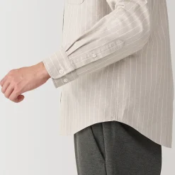 Chemise en coton Oxford lavé col officier pour homme…