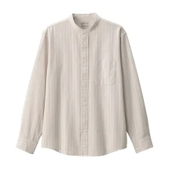 Chemise en coton Oxford lavé col officier pour homme…