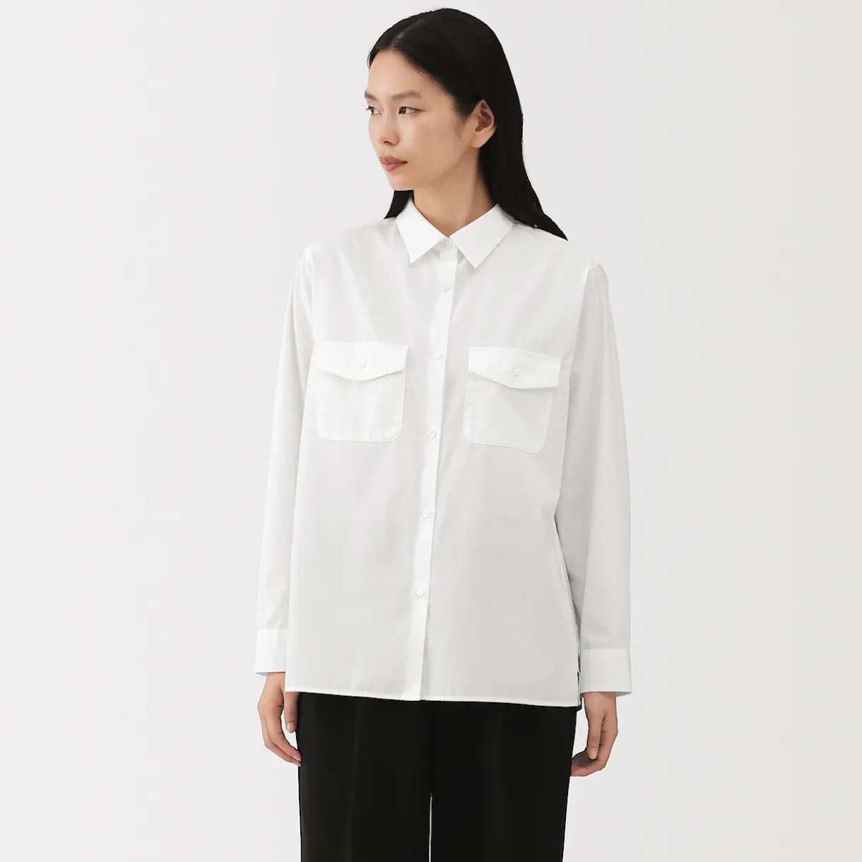 Chemise en popeline de coton pour femme