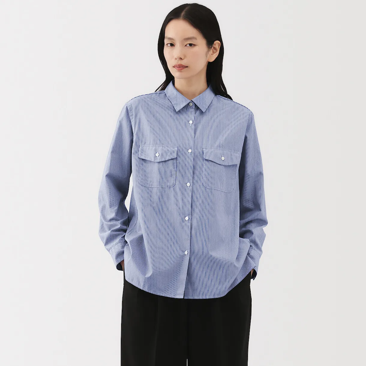 Chemise en popeline de coton pour femme