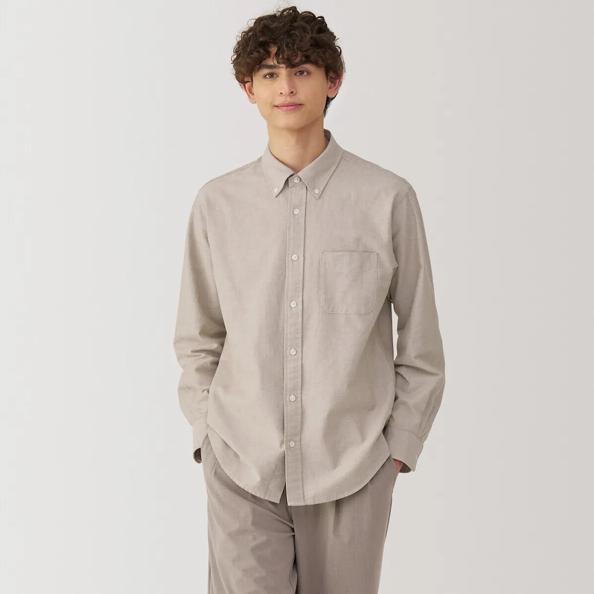 Chemise Oxford en coton lavé pour homme…