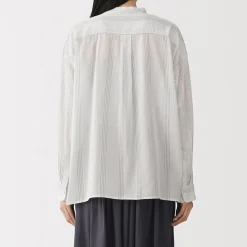 Chemisier transparent en coton biologique à haute torsion