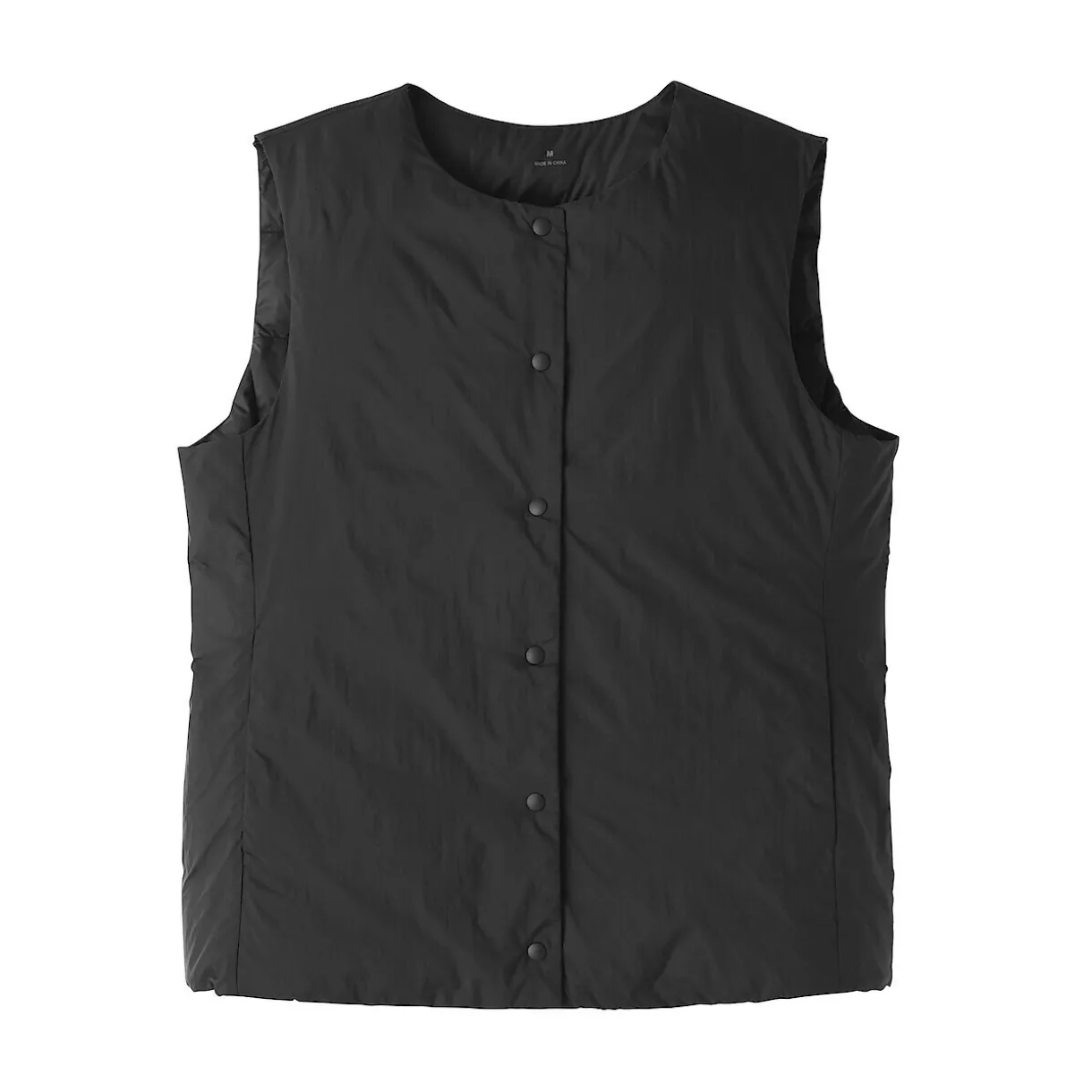 Doudoune légère pliable en nylon recyclé sans manche sans col pour femme