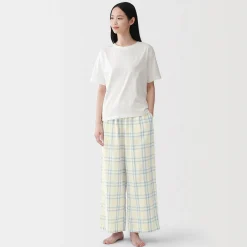 Ensemble d'intérieur avec pantalon en double gaze pour femme